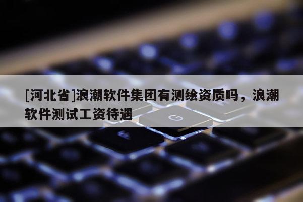 [河北省]浪潮軟件集團(tuán)有測(cè)繪資質(zhì)嗎，浪潮軟件測(cè)試工資待遇